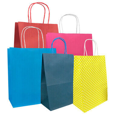 Кольорові крафт пакети з ручками