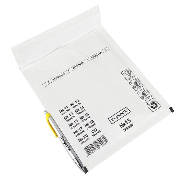 Бандерольний конверт Airpock E/15 240х275 мм білий 100 шт./