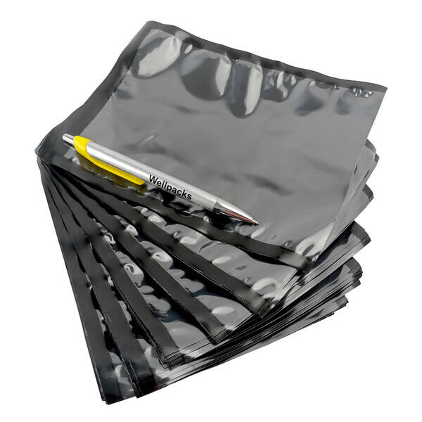 Вакуумний пакет гладкий чорний з прозорою стінкою 150х200 мм 65 мкм 100 шт./