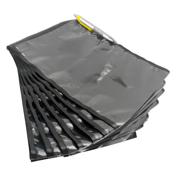 Вакуумний пакет гладкий чорний з прозорою стінкою 200х300 мм 65 мкм 100 шт./