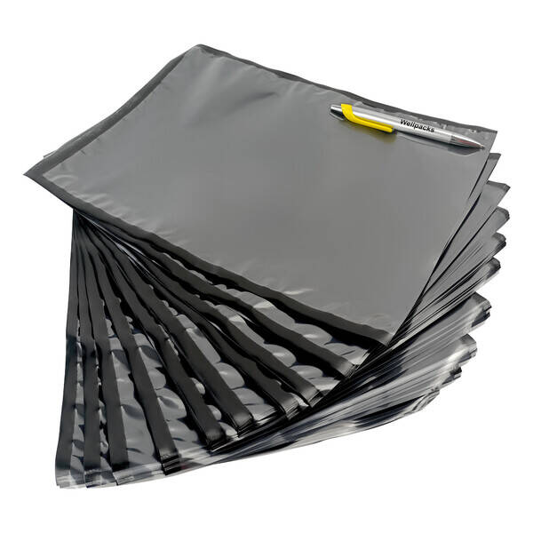 Вакуумний пакет гладкий чорний з прозорою стінкою 250х350 мм 65 мкм 100 шт./