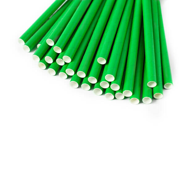 Паперова трубочка коктейльна 6х195 мм зелений 250 шт./