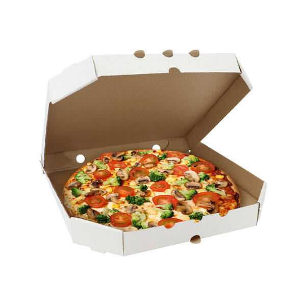 Коробка для піци 300х300х30 мм білий 100 шт./