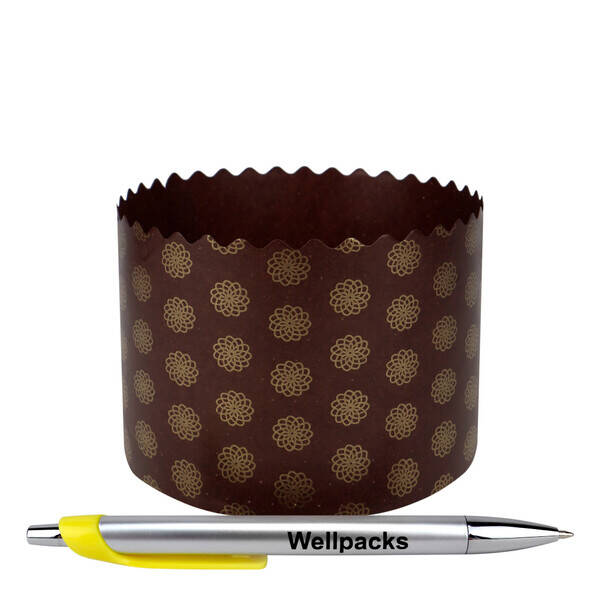 Кругла форма для паски серія 6, №6 Ø 110х85 мм темно-коричневий + золото 50 шт.