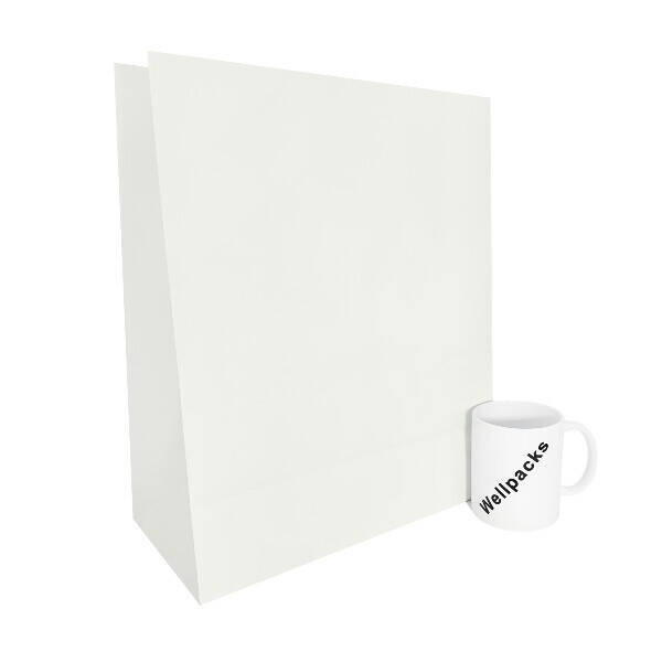 Бумажный пакет без ручек 320х150х380 мм белый крафт 100 шт.