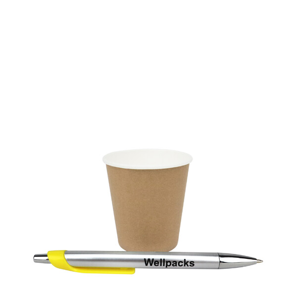 Бумажный стакан 110 мл однослойный бурый с белым крафт 50 шт./