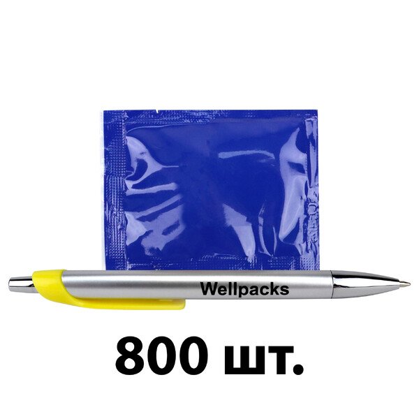 Серветка волога в індивідуальній упаковці 60х80 мм синій 800 шт./
