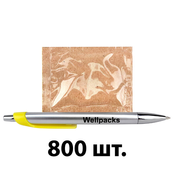 Серветка волога в індивідуальній упаковці 60х80 мм крафт 800 шт. - фото