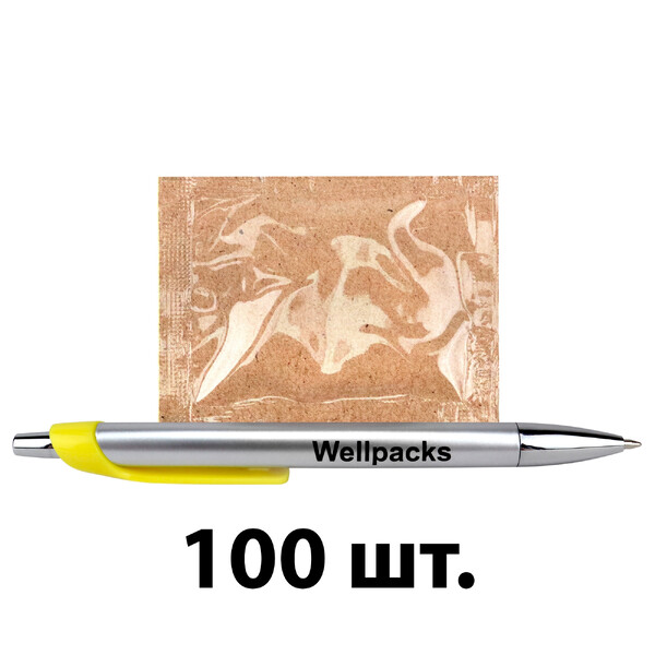 Серветка волога в індивідуальній упаковці 60х80 мм крафт 100 шт./