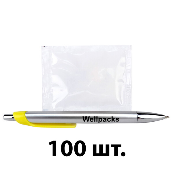Серветка волога в індивідуальній упаковці 60х80 мм білий 100 шт./