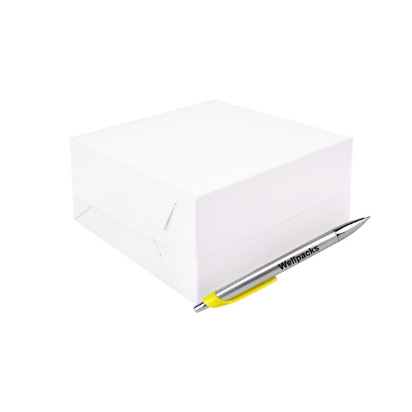 Коробка самозбірна під десерт (тістечко) 130х130х70 мм без вікна білий 50 шт./