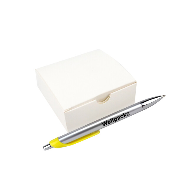 Коробка самозбірна під десерт (цукерки, №4) 83х83х30 мм міні-бокс без вікна білий 50 шт./