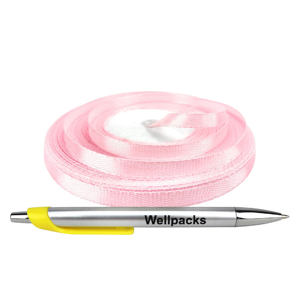 Лента атласная 0,6 см 33 м светло-розовый 1 рул./