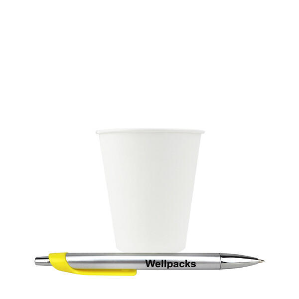 Бумажный стакан 300 мл однослойный белый крафт 50 шт./