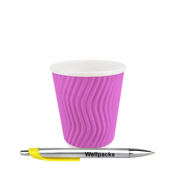 Паперовий стакан 300 мл гофрований лавандовий крафт 20 шт. - фото