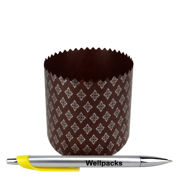 Кругла форма для паски універсал &Oslash; 70х78 мм темно-коричневий + срібло 50 шт./