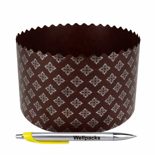 Кругла форма для паски універсал &Oslash; 150х100 мм темно-коричневий + срібло 50 шт./