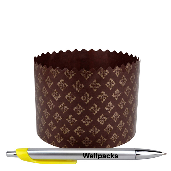 Кругла форма для паски універсал &Oslash; 110х85 мм темно-коричневий + золото 50 шт./