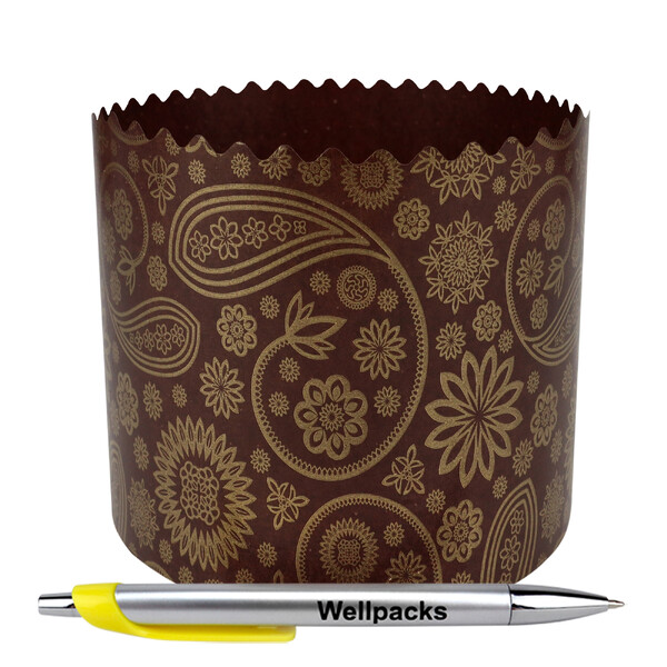 Кругла форма для паски серія 6, №1 &Oslash; 130х85 мм темно-коричневий + золото 50 шт./