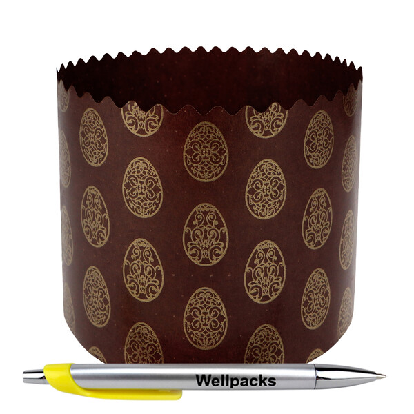 Кругла форма для паски серія 6, №4 &Oslash; 130х85 мм темно-коричневий + золото 50 шт./