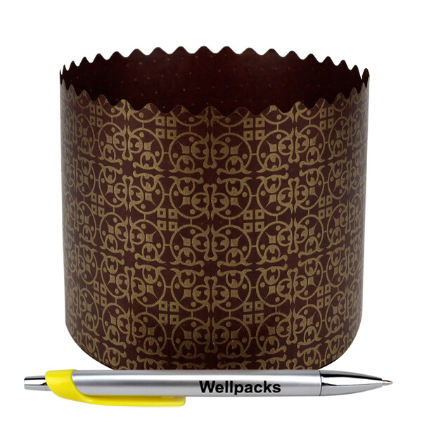 Кругла форма для паски серія 6, №5 &Oslash; 130х85 мм темно-коричневий + золото 50 шт./