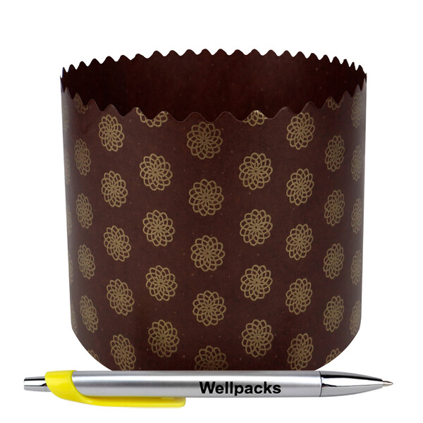 Кругла форма для паски серія 6, №6 &Oslash; 130х85 мм темно-коричневий + золото 50 шт./