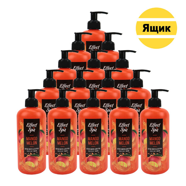 Ніжне крем-мило "Effect Spa" Mango Melon (манго-диня) з дозатором 500 мл 15 шт./