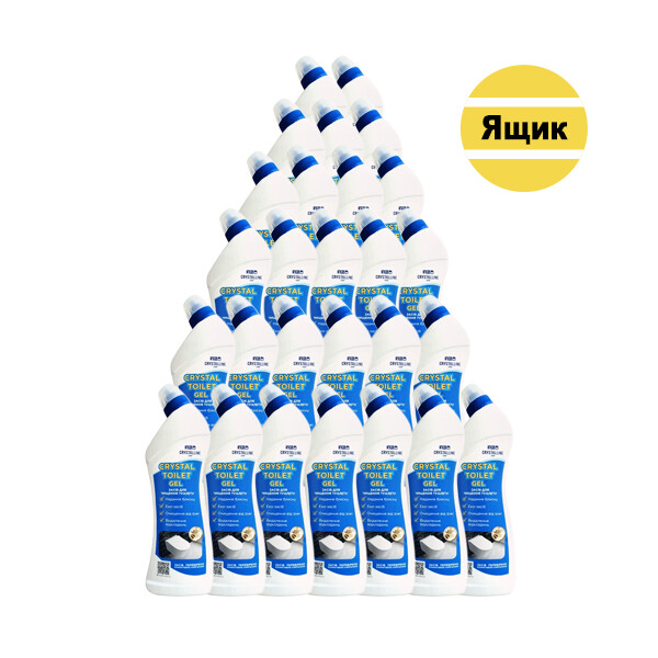 Засіб мийний кислотний гелеподібний для очищення унітазів, іржі, вапняного нальоту "CRYSTALLINE SHOP" Crystal Toilet Gel 750 мл 27 шт./