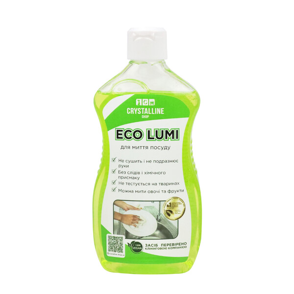 Засіб мийний для миття посуду на основі біорозкладних поверхнево-активнихречовин "CRYSTALLINE SHOP" Eco Lumi 500 мл 1 шт./