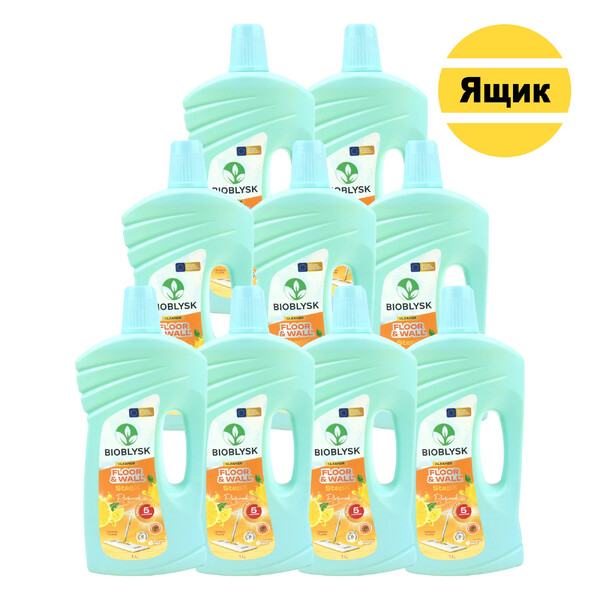 Засіб для миття підлоги та стін "BioBlysk" StepX Lemon Flow 1000 мл 9 шт./