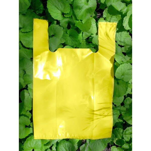 Пакет майка Велпакс жовтий (300+80х2)х450 мм 50 мкм 100 шт.