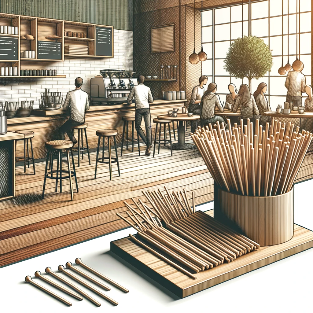 Купити деревяні палички для перемішування кави оптом